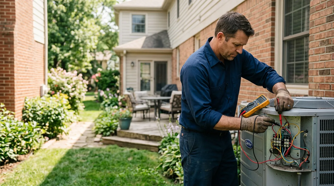 HVAC technician working near Mason City, IL